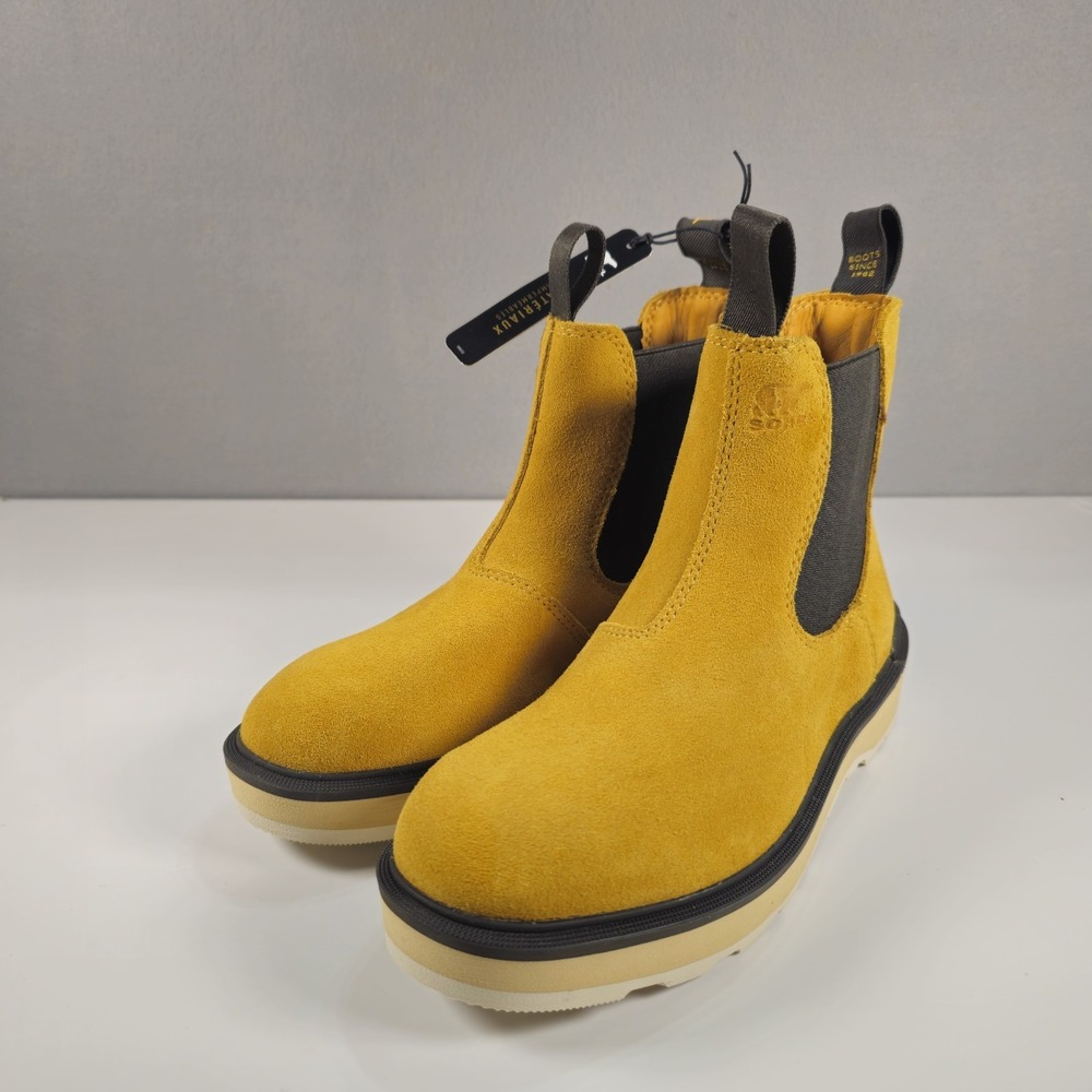 SOREL Hi-Line Chelsea Boots Women 6.5 Yellow Suede Waterproof NL4870-712 NWT